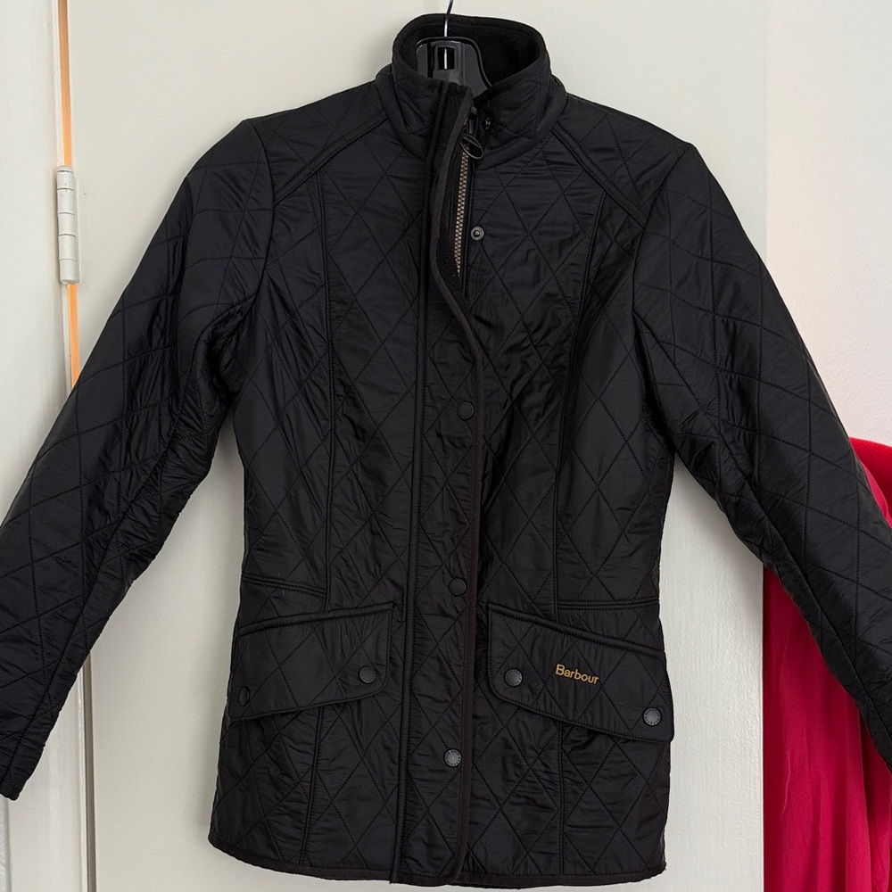Women’s Barbour Black Quilted Utility Jacket fleece lined
